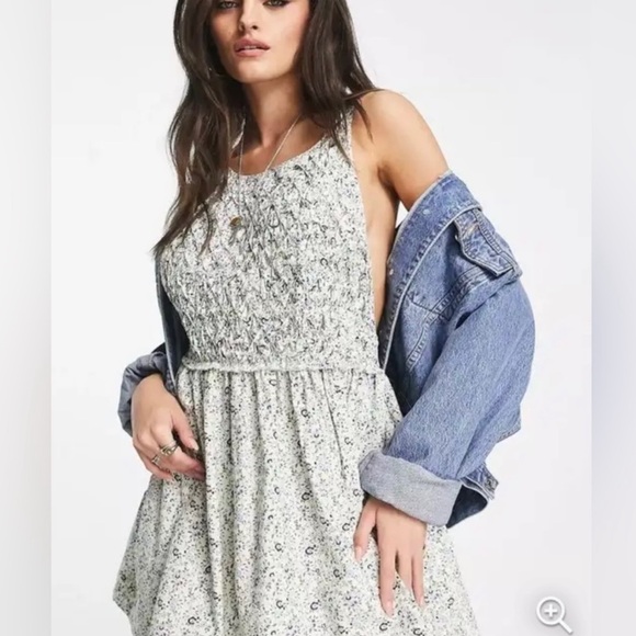 Free People Petunia Mini Dress in Poppy Tea Combo NWT - Picture 8 of 11